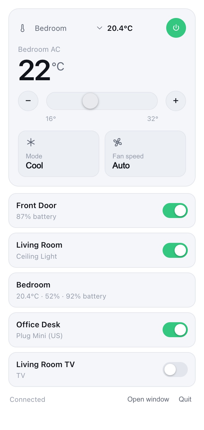 The popover in light mode