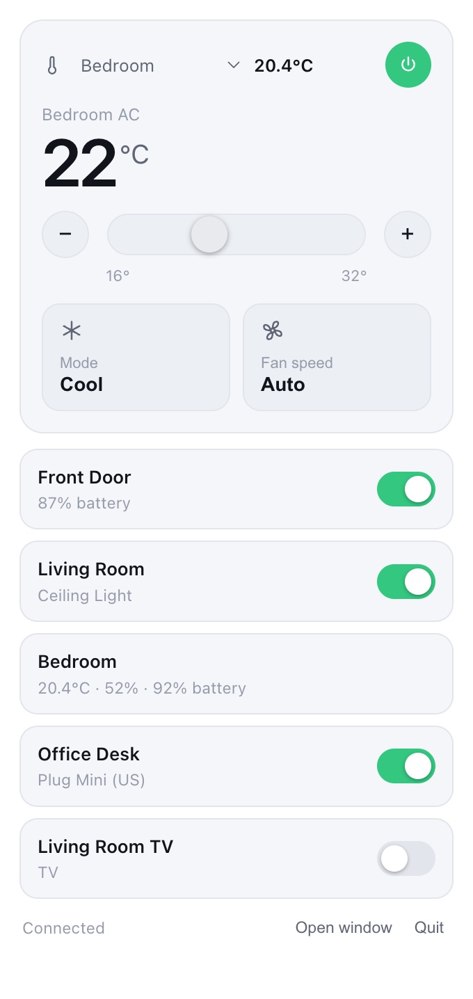 The popover in light mode